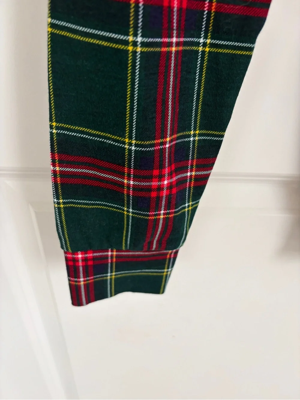 Holiday Pajama Set with Green Plaid Pants